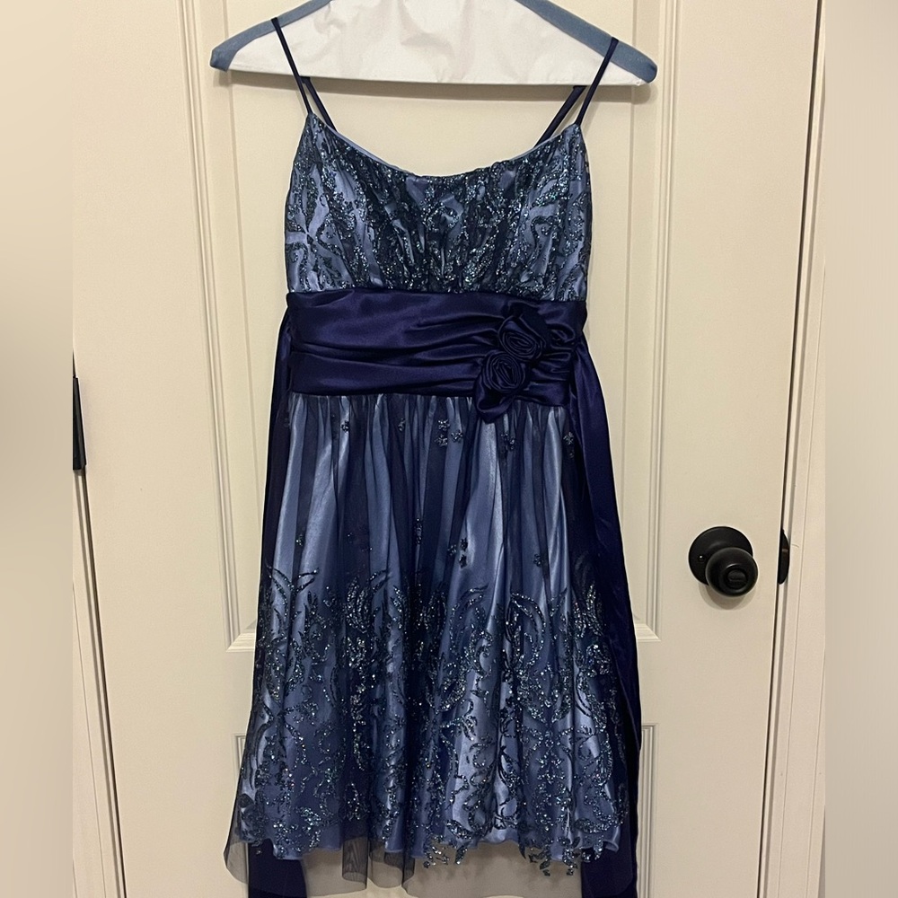 B Darlin Blue Sequin Dress
